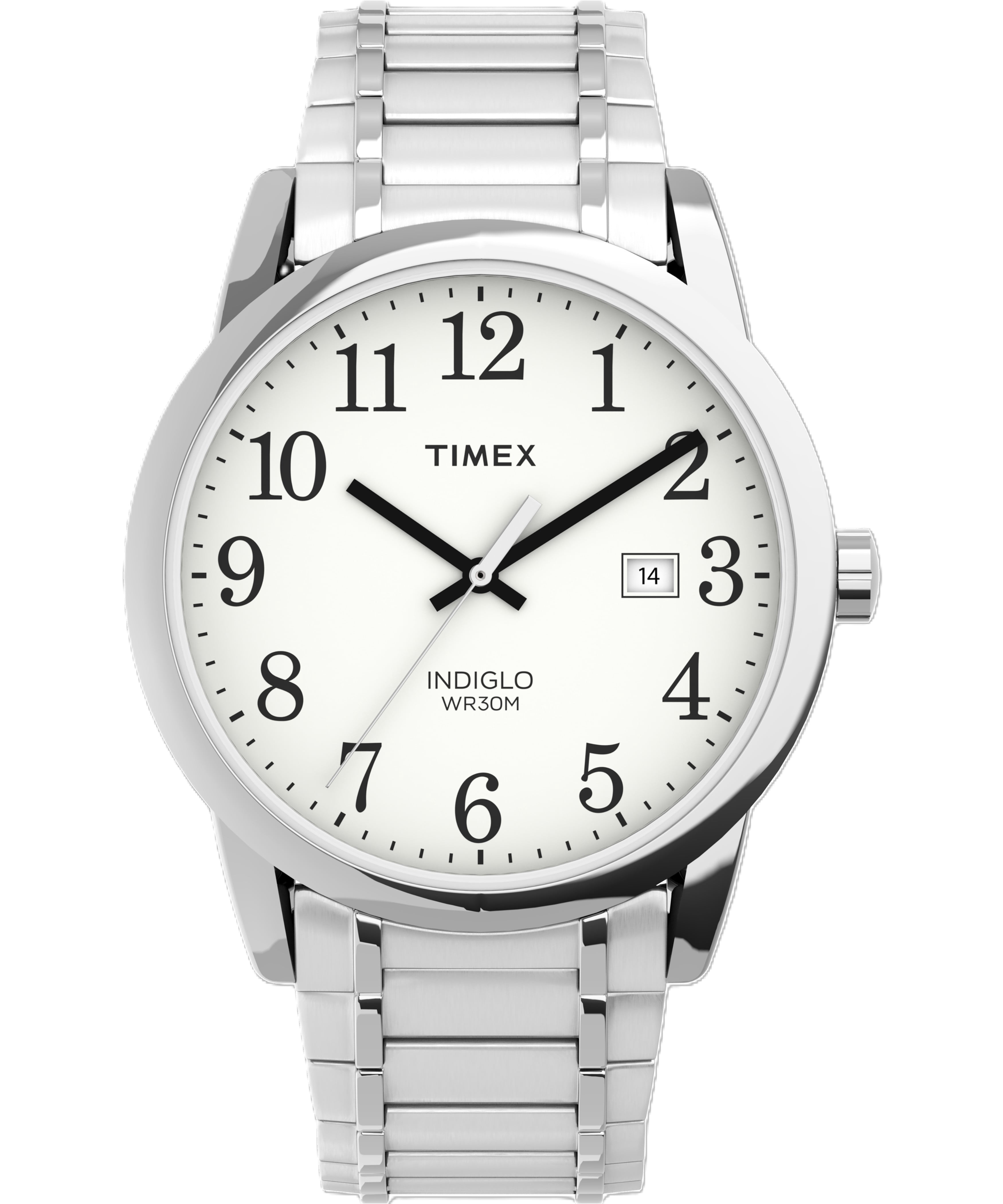 Indiglo by Timex Men's Wristwatch, Silver, WR30M