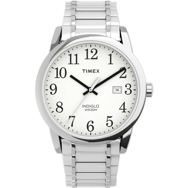 Indiglo by Timex Men's Wristwatch, Silver, WR30M - Walmart.com
