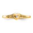 thumbnail image 4 of 14K Yellow Gold Ring Band Toe Diamond Round .01ct Heart, Size 7, 4 of 5