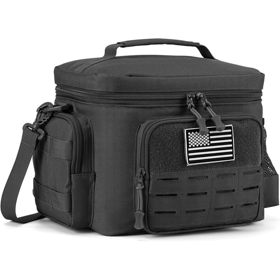 favastee Tactical Lunch Bag for mens Military heavy duty lunch box work Leakproof insulated Durable Thermal Cooler Bag for Adult Meal for Office Camping Picnic Pail MOLLE Webbing