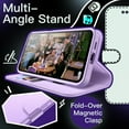 thumbnail image 4 of JETech Wallet Case for Samsung Galaxy S24 5G, Shockproof PU Leather Magnetic Flip Cover with Card Holder, Stand Feature and Full Camera Protection (Lilac), 4 of 6
