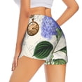 thumbnail image 3 of Xecao's Vintage Flower for a double-layer running short for women, perfect for gym, tennis, and more, featuring a convenient pocket., 3 of 9