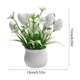 thumbnail image 3 of Simulated Spotted Egg Mini Potted Plant, Easter Decorative Centerpiece With Artificial Foliage, for Tabletop Display, White, 3 of 6