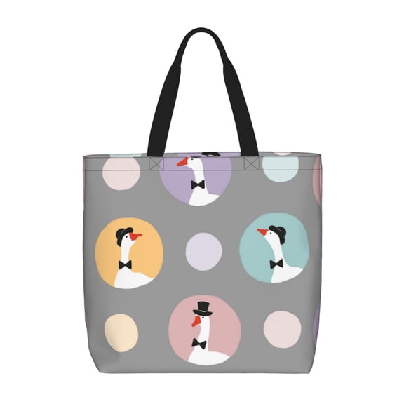 Naloa Cute Geese Tote Bag for Women, Foldable Tote Bag With Zipper, Large Shoulder Bag, Top Handle Handbag for Travel, Work, Shopping