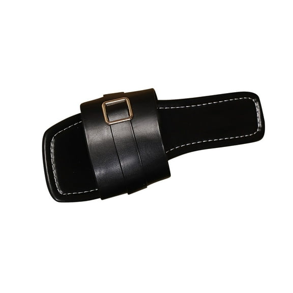 RUIYANQI Stylish Women's Flat Sandals,Simple Double - Strap & Buckle Style,Perfect for Home and Casual Walks Black Women Sandal