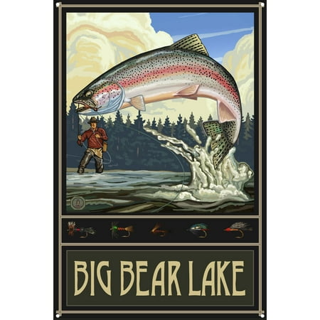 Big Bear Lake California Rainbow Trout Fishing Metal Art Print by Paul A. Lanquist (12