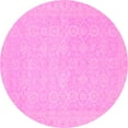 thumbnail image 1 of Ahgly Company Indoor Round Oriental Pink Traditional Area Rugs, 3' Round, 1 of 4