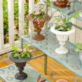thumbnail image 3 of Sungmor Cast Iron Tabletop Flower Vase, Vintage Pretty French Urn Planter Design, 7" Tall 6.6" Wide Decorative Centerpiece Flower Stand Plant Holder, Artificial Flower Arrangement Home Decor, 3 of 8