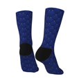 thumbnail image 3 of Goofa Navy Blue Printed Men's Crew Socks, Soft Durable Breathable Moisture-Wicking with Odor Control Cotton socks, 3 of 9