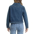 thumbnail image 3 of MODA NOVA Denim Jacket for Juniors Vintage Casual Collar Long Sleeve Button Down Jean Denim Jacket S Dark Blue, 3 of 5