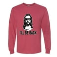 thumbnail image 2 of Wild Bobby Jesus: Ill Be Back Inspirational/Christian Men Long Sleeve Shirt, Vintage Heather Red, Medium, 2 of 5