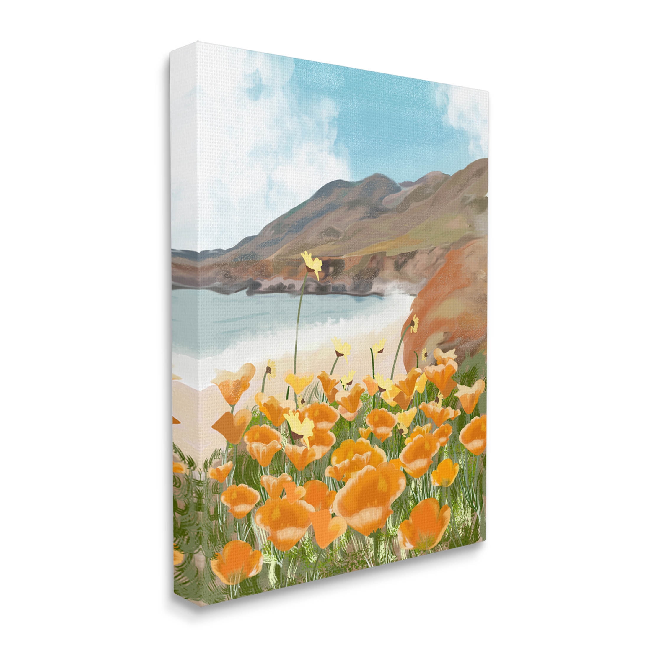 Stupell Industries Coastal Flower Meadow Blooming Graphic Art Gallery Wrapped Canvas Print Wall Art, Design by Ashley Singleton