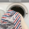 thumbnail image 6 of Harbour Stripe Dog Crate Cover, Vintage Barber Pole Helix of Colored Stripes Medieval Contrast Design, Easy to Use Pet Kennel Cover for Medium Large Dogs, 35" x 23" x 27", Blue Red White, by Ambesonne, 6 of 6