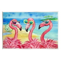 Stupell Industries Flamingo Girlfriends Tropical Coast Graphic Art Unframed Art Print Wall Art, Design by Paul Brent