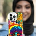 thumbnail image 4 of MUNDAZE Case for Apple iPhone 15 Hybrid Shockproof Slim Hard Soft TPU Shell Heavy Duty Protective Phone Cover - Neon Rainbow Psychedelic Trippy Hippie Big Brain, 4 of 5