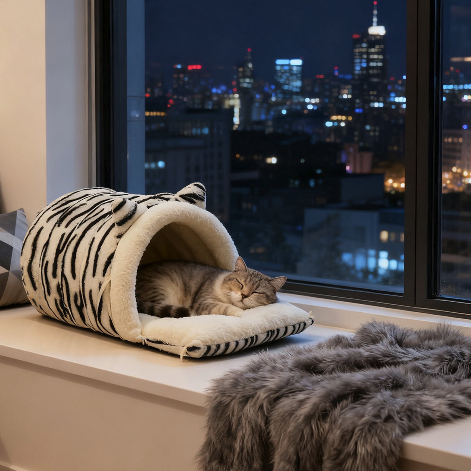 Kbndieu Dog House Indoor Breathable Soft Puppy Cave Sleeping Nest Cat House Kennel Pet Bed Mat for Small Dogs Cats