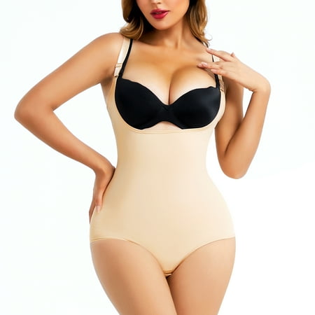 

Eleady Bodysuit Shapewear for Womens Tummy Control Tops Padded Butt Lifter Hip Enhancer Jumpsuit Shaper(Beige X-Large)