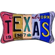 Manual Woodworkers & Weavers Vanity Plates Throw Pillow Texas 14.5 x 9