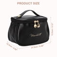 thumbnail image 4 of Bolsa de Maquillaje Única Bargains Bolsa de Cosméticos de Viaje de Cuero PU Impermeable Estuche de Cosméticos de Viaje Bolsa de Tocador con Cremallera Negra, 4 of 7