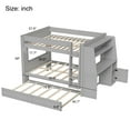 thumbnail image 2 of Harper & Bright Designs Full Size Bunk Bed with Desk and Storage, Space-Saving Wooden Bunk Bed with Bookshelves & Trundle, Gray, 2 of 10