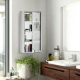 thumbnail image 3 of Medicine Cabinet Lockable, Stainless Steel Body, 4 Tier Shelves, 12"x24", Silver Doorway Shelves Meds Holder With Locking Mechanism, Steel,, 3 of 5