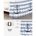 thumbnail image 3 of Nautical Anchor Bed Skirt California King Size 18" Drop Sky Blue and White Striped Ruffled Wrap Around Bed Skirts Adjustable Elastic Bedskirt Dust Ruffle for California King Size Bed, 3 of 7