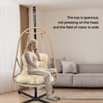 thumbnail image 5 of S-HOME Swing Egg Chair with Stand in Wicker Rattan with Cushion and Pillow for Indoor Outdoor Relaxation and Comfort,Beige+Brown, 5 of 15