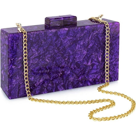 CHUNTIAN Gets Acrylic Evening Bag Unique Square Bag Cocktail Wedding Party for Women Dress Purse Evening Clutch