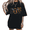 Black, variant on UNISHE BOO Bow Pumpkin Bat Graphic Tee Women's Halloween Short Sleeve Crew Neck T-Shirt