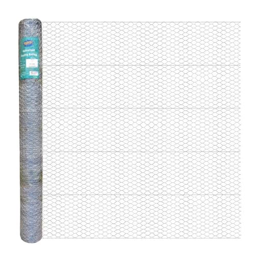 MTB 20GA Filet Hexagonal Galvanisé pour Volaille Fil de Poulet 60 Pouces x 150 Pieds x 1 Pouce Maille