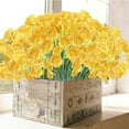 thumbnail image 4 of 24 Bundles Artificial Flowers Outdoor UV Resistant Fake Flowers No Fade Faux Plastic Plants Garden Porch Window Box Decorating(Yellow), 4 of 5