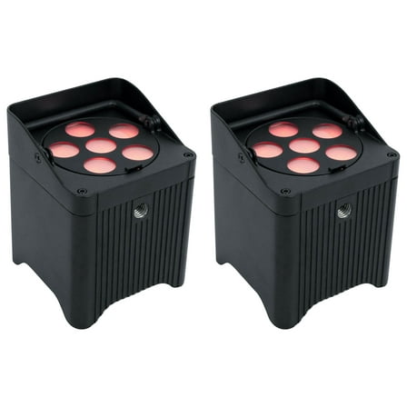 2 Chauvet DJ Freedom Par T6 Wireless Rechargeable RGB LED DMX Par Wash Up-lights