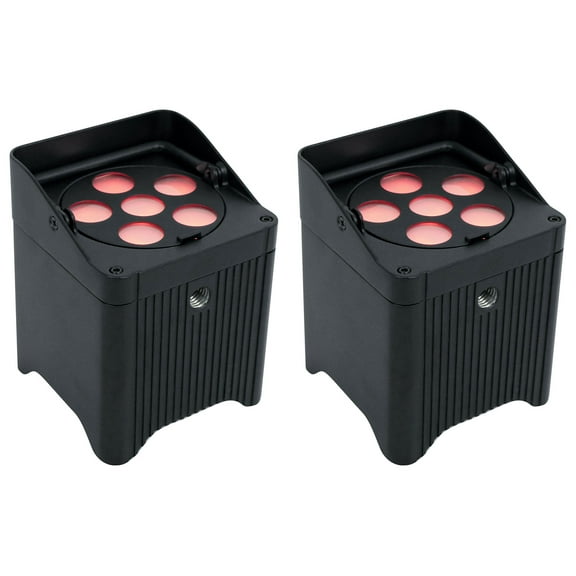 2 Chauvet DJ Freedom Par T6 Wireless Rechargeable RGB LED DMX Par Wash Up-lights