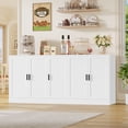 thumbnail image 2 of Homfa 71''W Modern Sideboard, 5-Doors Wood Buffet Cabinet with Adjustable Shelf, Credenza for Kitchen Dining Living Room, White, 2 of 7