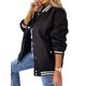 thumbnail image 2 of Abrigos Para Mujer Casual De BéIsbol De Manga Larga, Con Botones, De Retazos, Para Exteriores XBTCLXEBCO Negro;M, 2 of 5