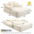 thumbnail image 2 of Kdymod Convertible Corduroy Sofa Couch Bed with Hidden Zipper Backrest and armrests,70.8'' Oversized Chaise Lounge Chair Indoor with 3 Pillows for Small Spaces,Living Room,No Assembly Required,Beige, 2 of 11