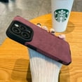thumbnail image 1 of Fashion Case For iPhone 15 14 13 12 11 Pro Max Plus Fur Leather Full Lens Protection Cases Cover Red For iPhone 14Pro Max, 1 of 6