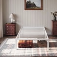 thumbnail image 3 of Einfach Twin Bed Frame with Ample Under-Bed Storage Space, Heavy Duty, No Box Spring Needed, White, 3 of 10