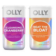 Olly Cleansing Cranberry and Beat The Bloat Supplement Set! Cleansing Cranberry Supports Urinary Tract Health! Beat The Bloat Help Reduce Belly Bloat! Gluten Free, Vegetarian & No Artificial Flavors!