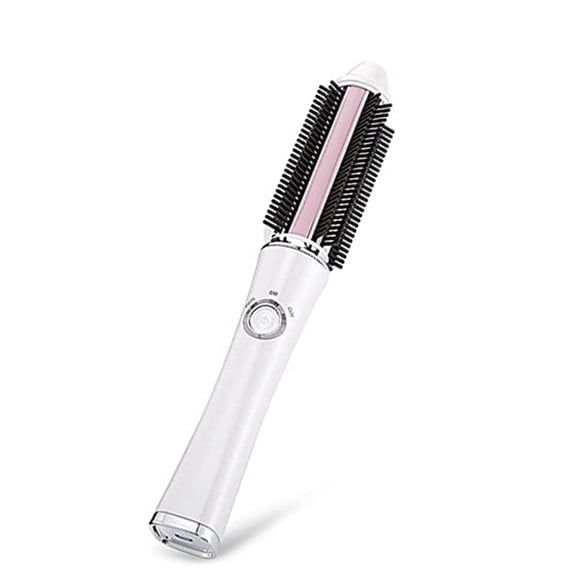 Portable USB Cordless Hair Straightener Curler Comb,with 2600mAh Rechargeable Battery,Dual Voltage,Travel and Bussiness Trip,White