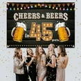 thumbnail image 4 of 6x4Ft 45th Birthday Anniversary Banner Backdrop Cheers and Beers to 45 Years Birthday Anniversary Decorations Party Supplies, 4 of 5