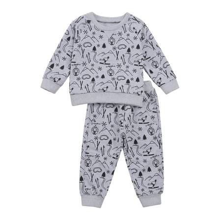 

Fiomva Baby Sweater Suit Long Sleeves Trousers Cartoon Clothing
