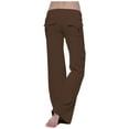 thumbnail image 1 of Pantalones de playa para mujer Pantalones cargo informales con cintura elástica para mujer, pantalones de Yoga con bolsillos, pantalones de pierna ancha, 1 of 5