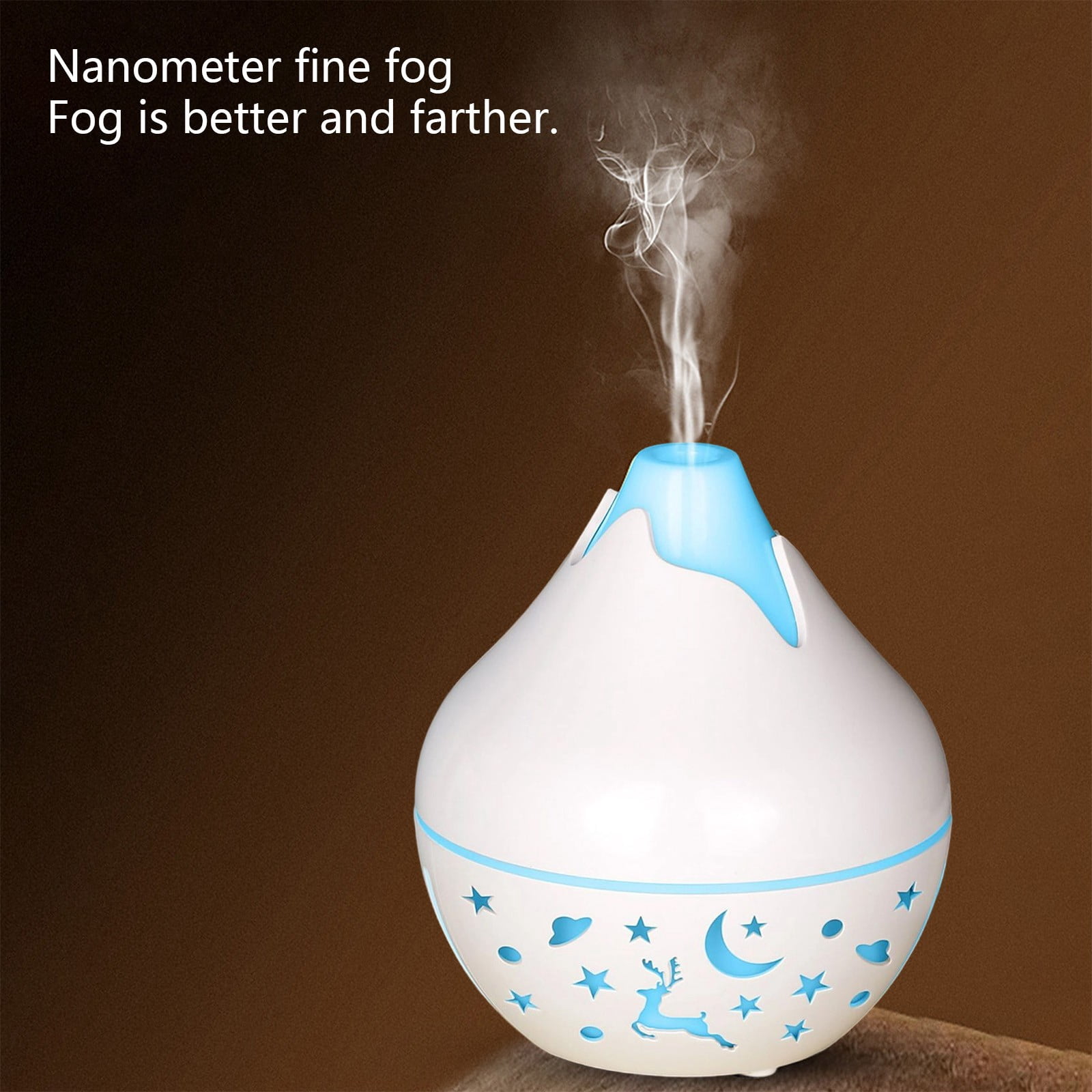 HengDidi Mini Wood Grain Humidifier with Color-Changing Night Light - USB Powered Aroma Diffuser for Oils - Silent Operation for Bedroom or Office - Portable Mist Device