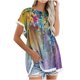 thumbnail image 1 of Blusa informal de manga corta con cuello redondo y borlas estampadas para mujer a la moda Pompotops hkajfhjk469225, 1 of 5