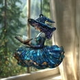 thumbnail image 4 of Galaxy Witch Reading Spellbook Acrylic Suncatcher – Faux Stained Glass Floating Enchantress In Starry Dress With Crescent Moon And Sky Decor 4346746259, 4 of 4