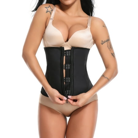 

MISS MOLY Latex Waist Trainer Zipper Shapewear Firm Tummy Control Body Slimming Cincher Hook
