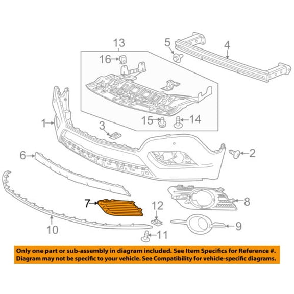 Buick GM OEM 13-16 Encore Front Bumper-Trim Bezel Left 25980484
