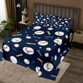 thumbnail image 2 of YST Baseballs Quilt Set King Size,Blue and White Baseball Kids Coverlet Set,3Pcs Bedspread Set with 2 Pillowcases,Soft and Durable,for All Seasons, 2 of 5