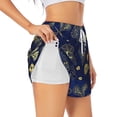 thumbnail image 3 of Lsque Vintage Golden Butterfly Printed Women's Running Shorts with Liner Pockets,Elastic Quick Dry Workout Athletic Gym Yoga Shorts,Womens High Waist Shorts-X-Large, 3 of 9